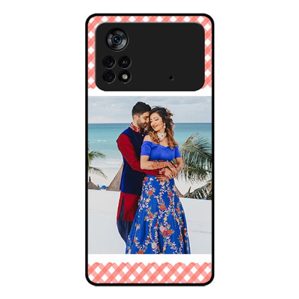Poco X4 Pro 5G Personalized Glass Phone Case - Pink Pattern Design