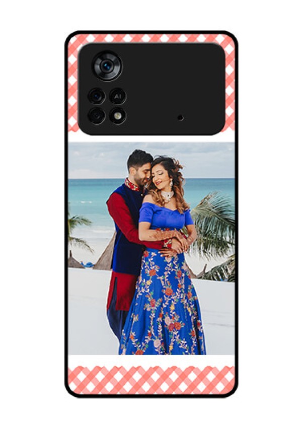 Poco X4 Pro 5G Personalized Glass Phone Case - Pink Pattern Design