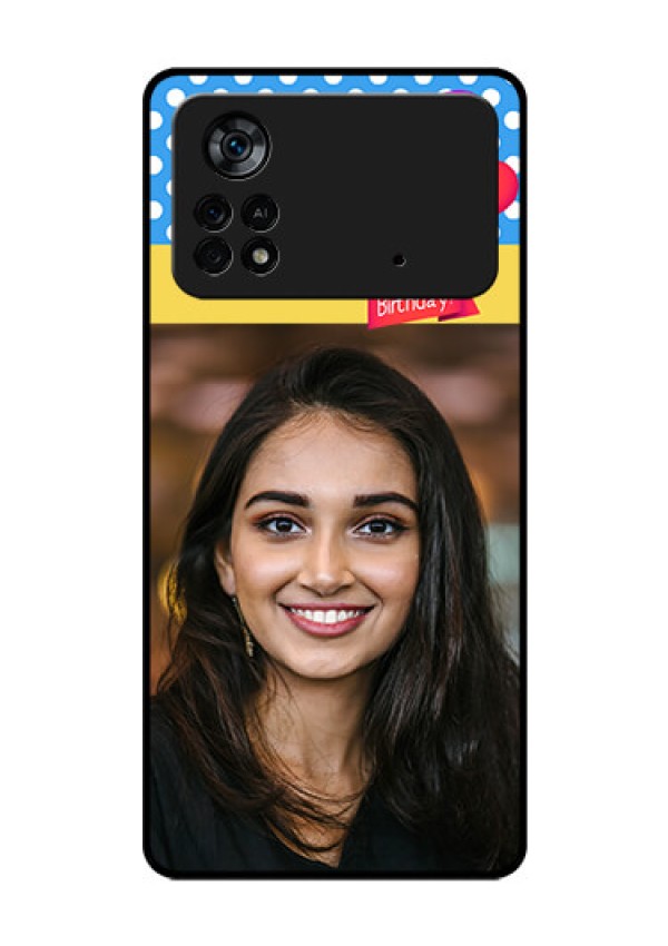 Poco X4 Pro 5G Custom Glass Mobile Case - Happy Birthday Design