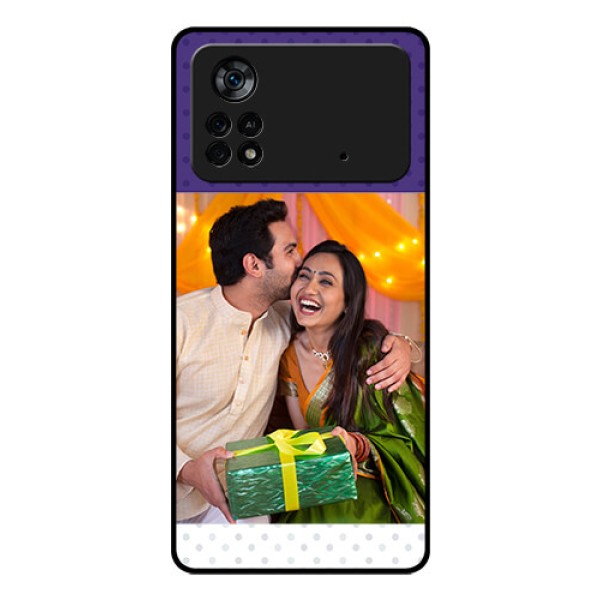 Poco X4 Pro 5G Personalized Glass Phone Case - Violet Pattern Design Poco X4 Pro 5G Personalized Glass Phone Case - Violet Pattern Design