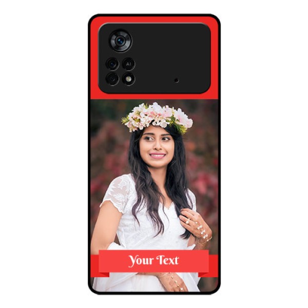 Poco X4 Pro 5G Custom Glass Phone Case - Simple Red Color Design