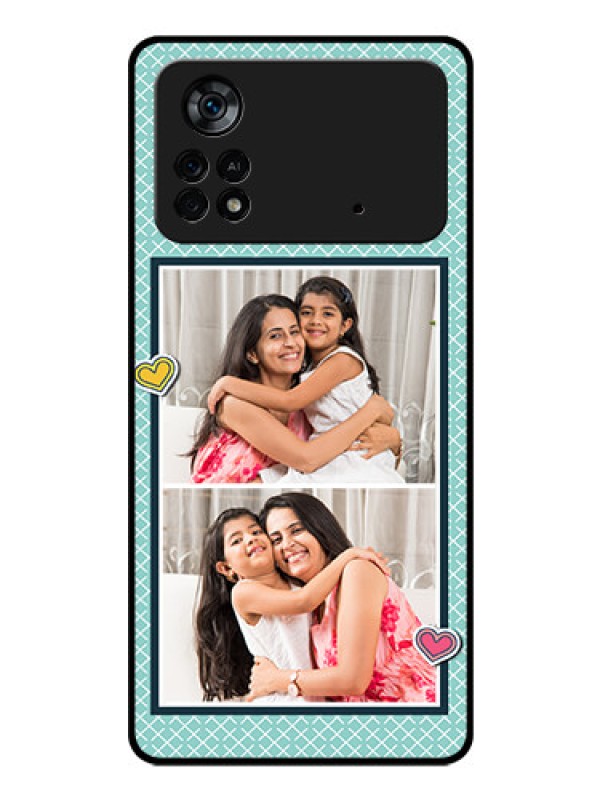 Custom Poco X4 Pro 5G Custom Glass Phone Case - 2 Image Holder with Pattern Design
