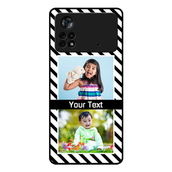 Poco X4 Pro 5G Photo Printing on Glass Case - Black And White Stripes Design Poco X4 Pro 5G Photo Printing on Glass Case - Black And White Stripes Design