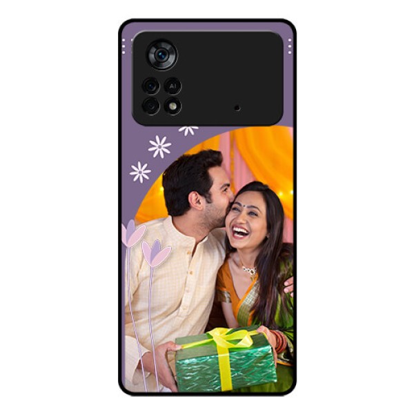 Poco X4 Pro 5G Custom Glass Mobile Case - Lavender flowers design