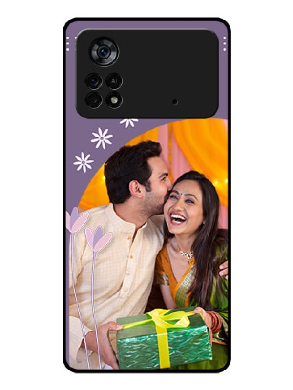 Custom Poco X4 Pro 5G Custom Glass Mobile Case - Lavender flowers design
