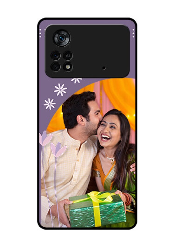 Poco X4 Pro 5G Custom Glass Mobile Case - Lavender flowers design