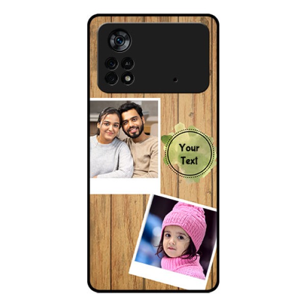 Poco X4 Pro 5G Custom Glass Phone Case - Wooden Texture Design