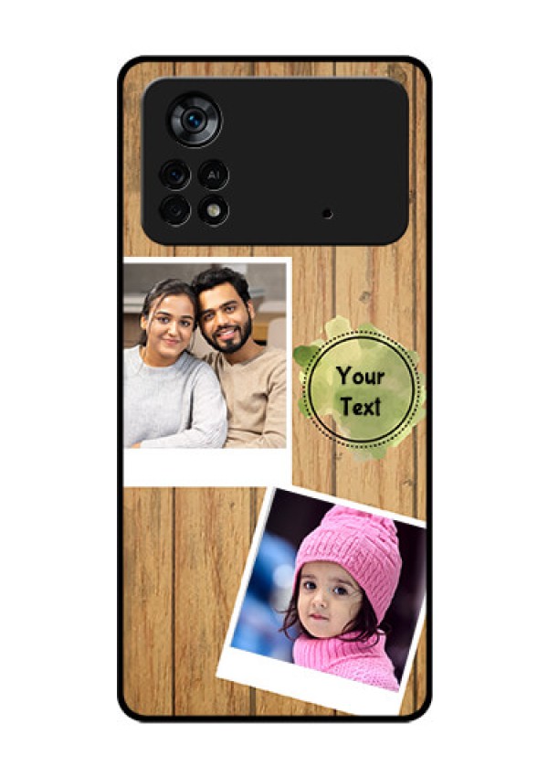 Poco X4 Pro 5G Custom Glass Phone Case - Wooden Texture Design