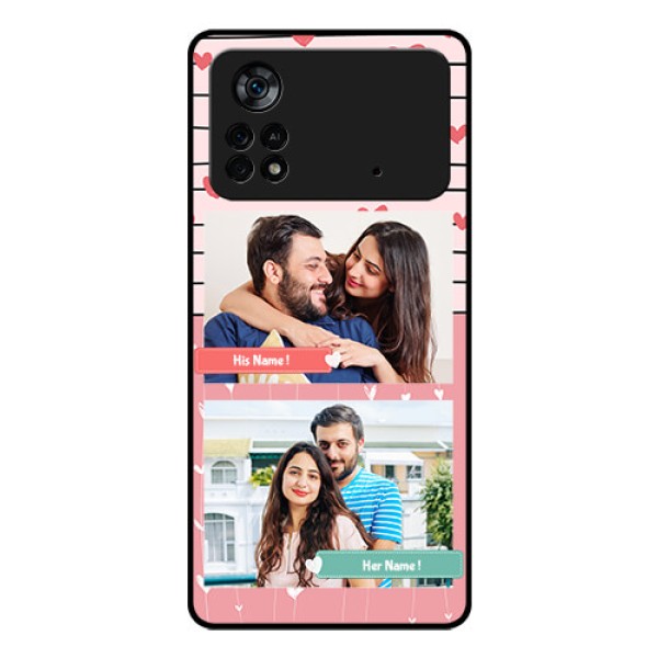 Poco X4 Pro 5G Custom Glass Mobile Case - Photo with Heart Design