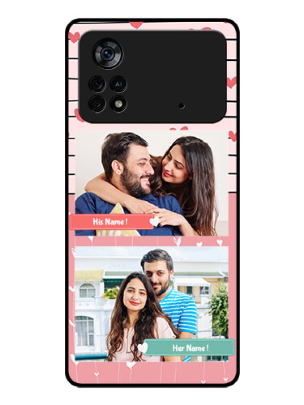 Custom Poco X4 Pro 5G Custom Glass Mobile Case - Photo with Heart Design
