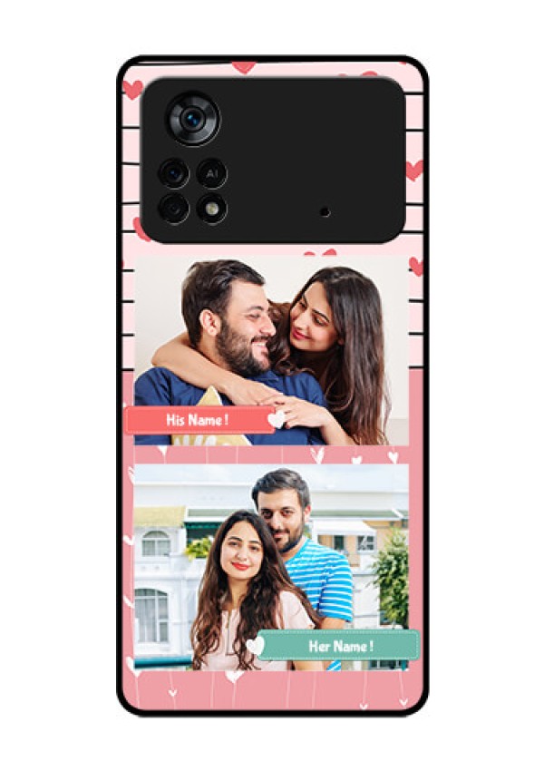 Poco X4 Pro 5G Custom Glass Mobile Case - Photo with Heart Design