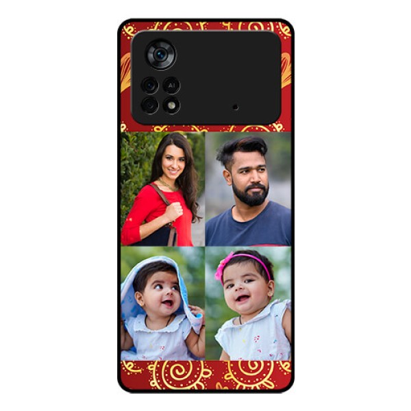 Poco X4 Pro 5G Photo Printing on Glass Case - 4 Image Traditional Design Poco X4 Pro 5G Photo Printing on Glass Case - 4 Image Traditional Design