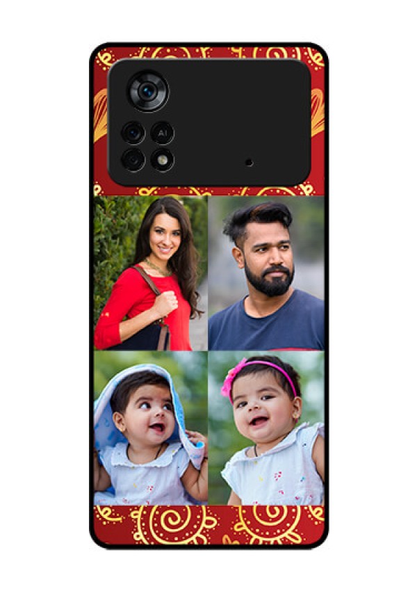 Poco X4 Pro 5G Photo Printing on Glass Case - 4 Image Traditional Design