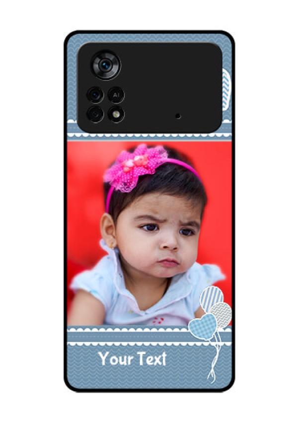 Poco X4 Pro 5G Photo Printing on Glass Case - with Kids Pattern Design