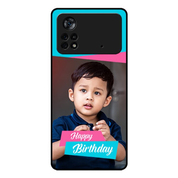 Poco X4 Pro 5G Personalized Glass Phone Case - Image Holder with 2 Color Design