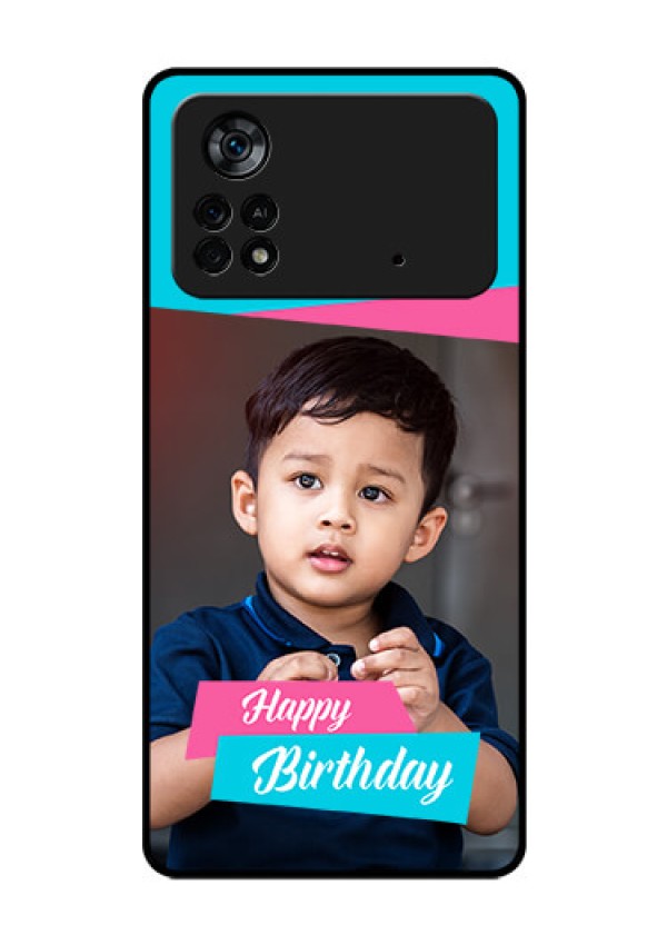 Poco X4 Pro 5G Personalized Glass Phone Case - Image Holder with 2 Color Design