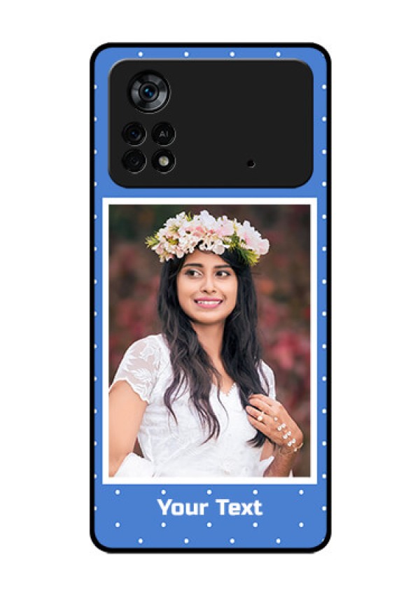 Poco X4 Pro 5G Photo Printing on Glass Case - Polka dots design
