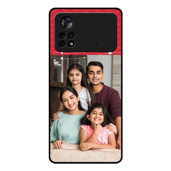 Poco X4 Pro 5G Personalized Glass Phone Case - Happy Family Design