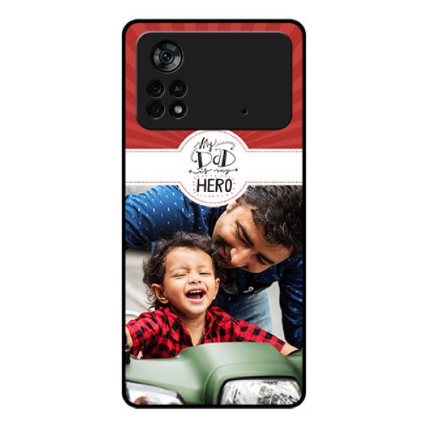Poco X4 Pro 5G Photo Printing on Glass Case - My Dad Hero Design