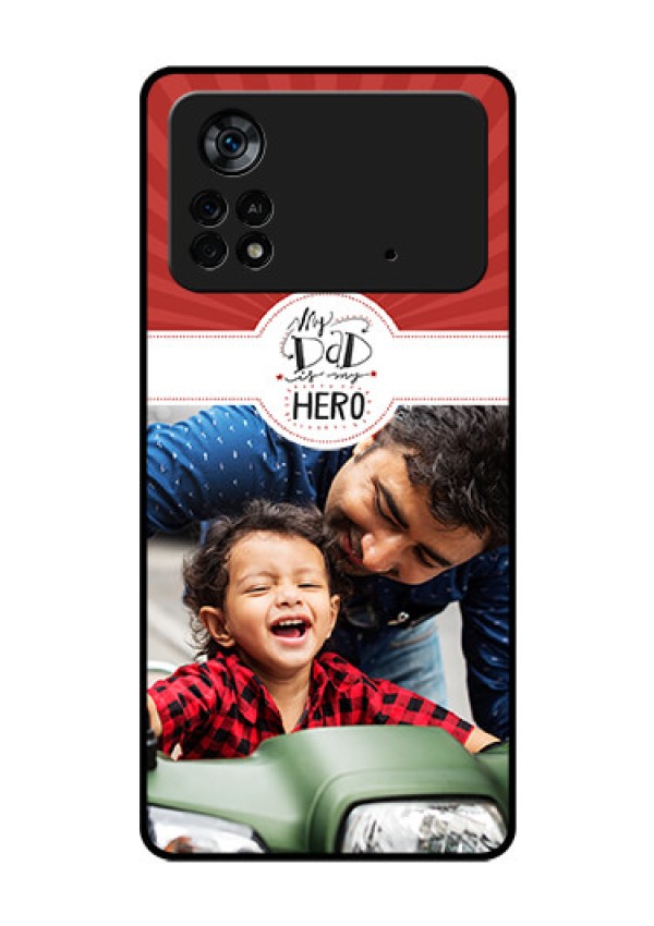 Poco X4 Pro 5G Photo Printing on Glass Case - My Dad Hero Design