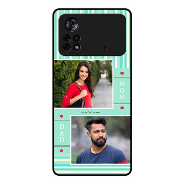Poco X4 Pro 5G Custom Glass Phone Case - Mom & Dad Pic Design
