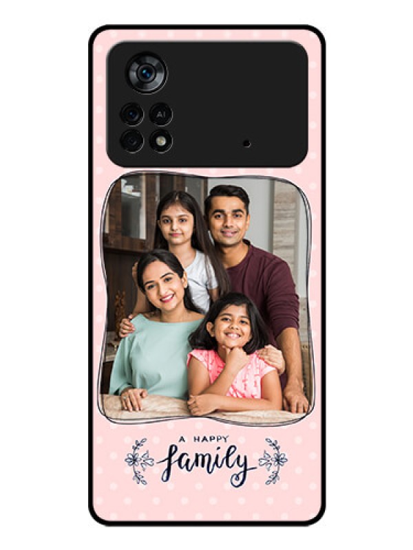 Custom Poco X4 Pro 5G Custom Glass Phone Case - Family with Dots Design