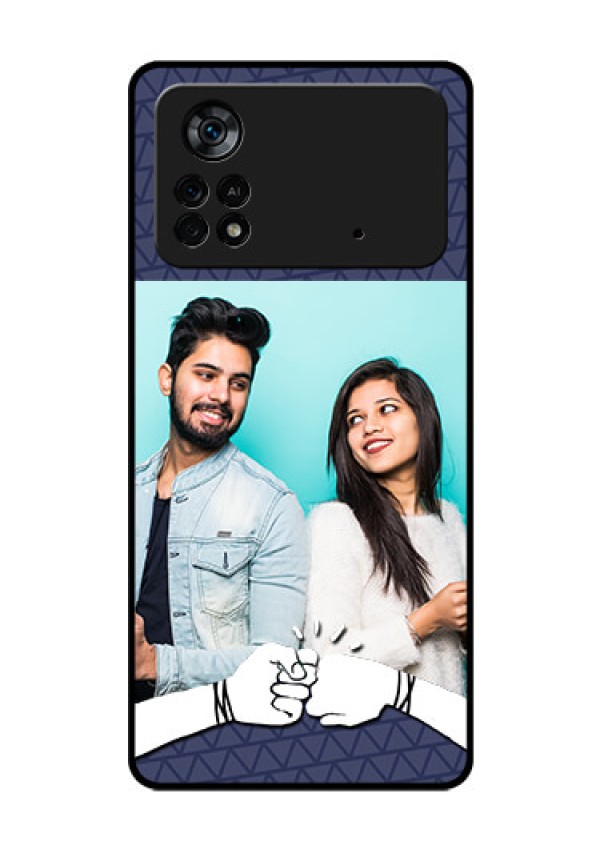 Poco X4 Pro 5G Photo Printing on Glass Case - with Best Friends Design