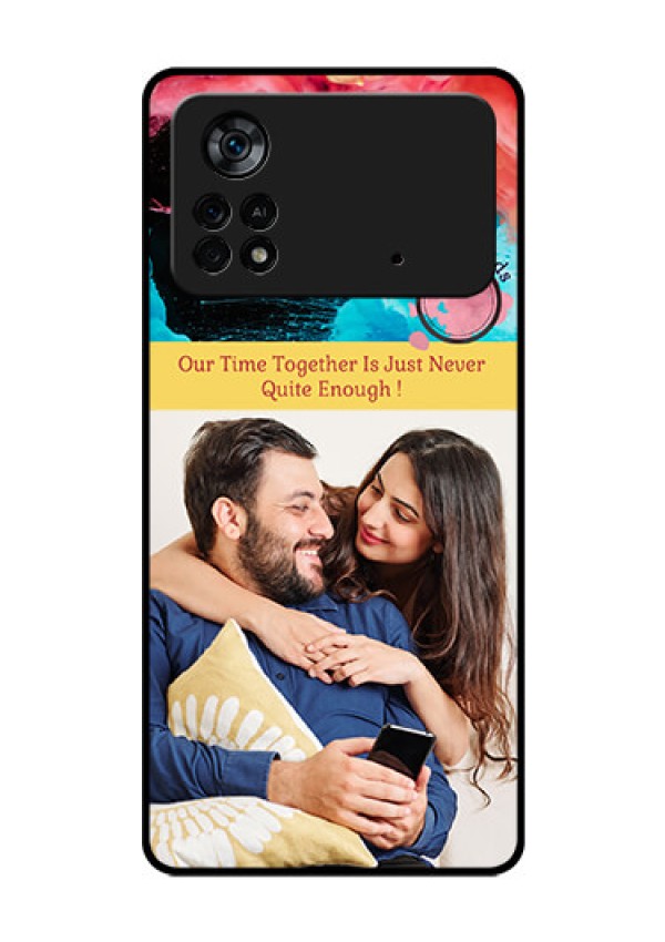 Poco X4 Pro 5G Custom Glass Mobile Case - Quote with Acrylic Painting Design