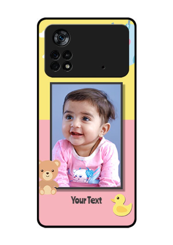 Poco X4 Pro 5G Photo Printing on Glass Case - Kids 2 Color Design