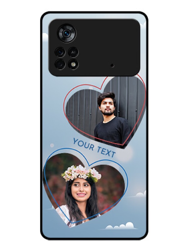 Custom Poco X4 Pro 5G Custom Glass Mobile Case - Blue Color Couple Design