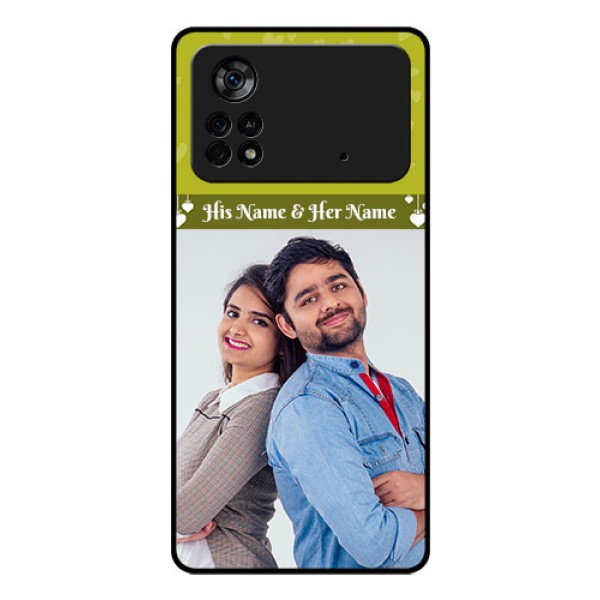 Poco X4 Pro 5G Custom Glass Phone Case - You & Me Heart Design