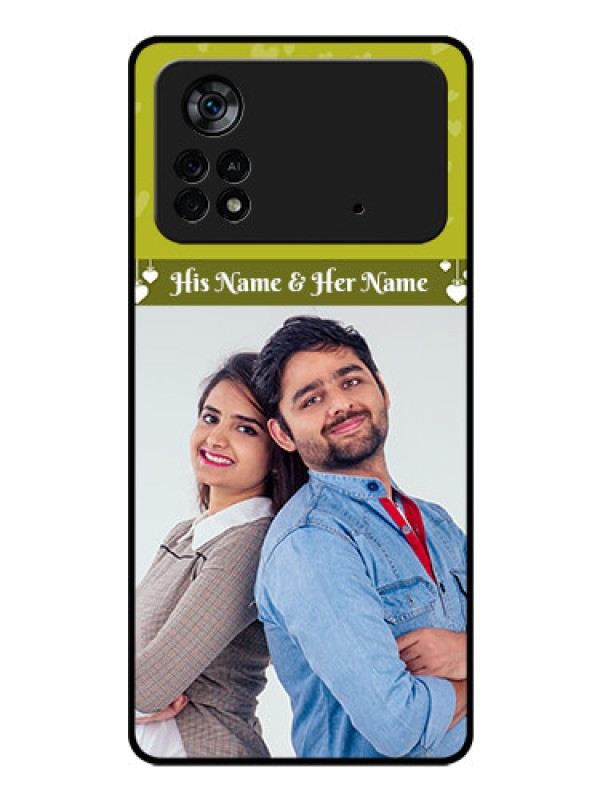 Custom Poco X4 Pro 5G Custom Glass Phone Case - You & Me Heart Design