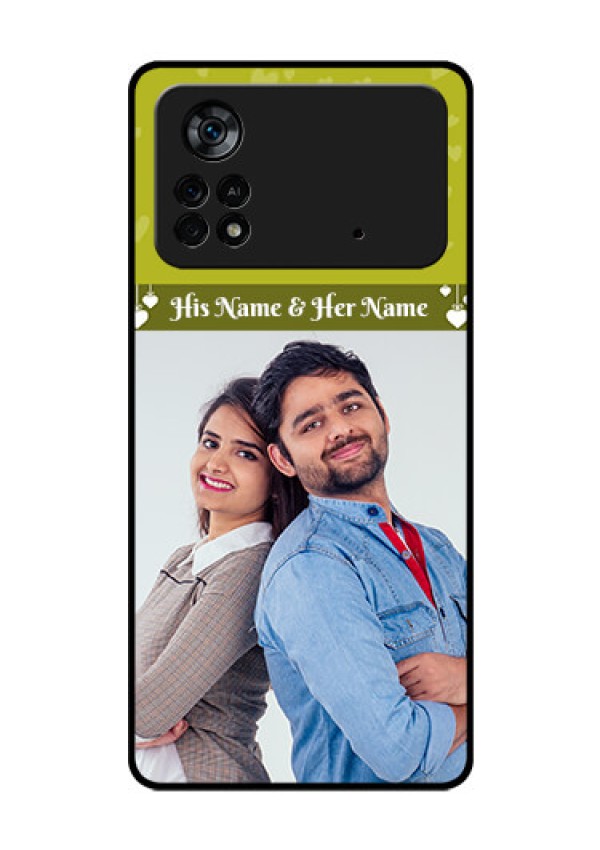 Poco X4 Pro 5G Custom Glass Phone Case - You & Me Heart Design