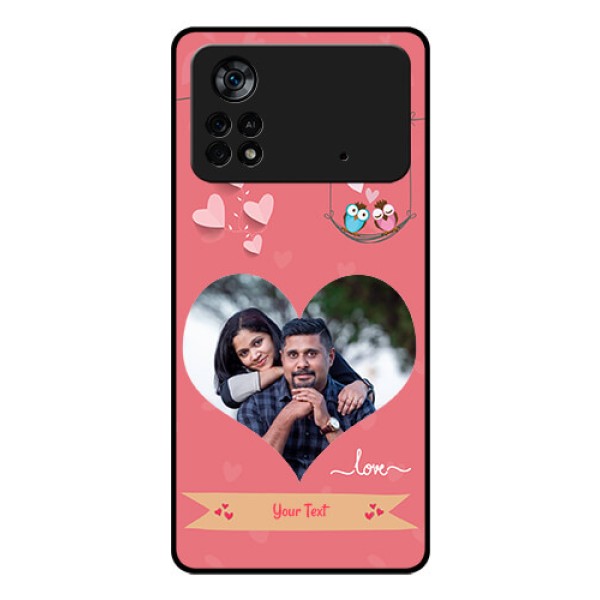 Poco X4 Pro 5G Personalized Glass Phone Case - Peach Color Love Design Poco X4 Pro 5G Personalized Glass Phone Case - Peach Color Love Design