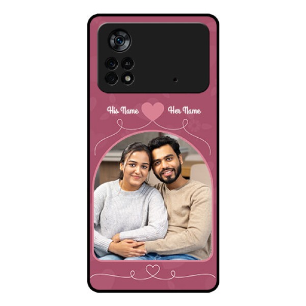 Poco X4 Pro 5G Photo Printing on Glass Case - Love Floral Design
