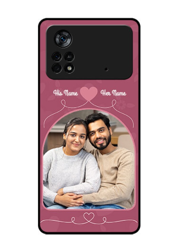 Poco X4 Pro 5G Photo Printing on Glass Case - Love Floral Design