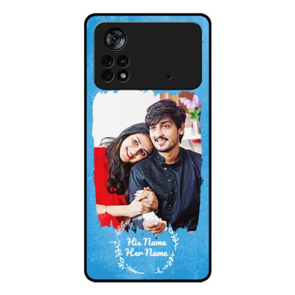 Poco X4 Pro 5G Custom Glass Phone Case - Blue Color Vintage Design Poco X4 Pro 5G Custom Glass Phone Case - Blue Color Vintage Design