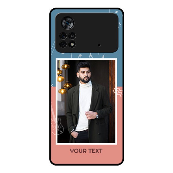 Poco X4 Pro 5G Photo Printing on Glass Case - with Color Musical Note Design Poco X4 Pro 5G Photo Printing on Glass Case - with Color Musical Note Design