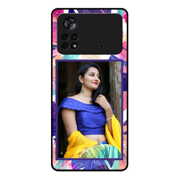 Poco X4 Pro 5G Custom Glass Mobile Case - Abstract Floral Design