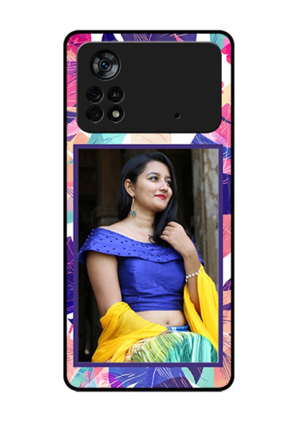 Poco X4 Pro 5G Custom Glass Mobile Case - Abstract Floral Design