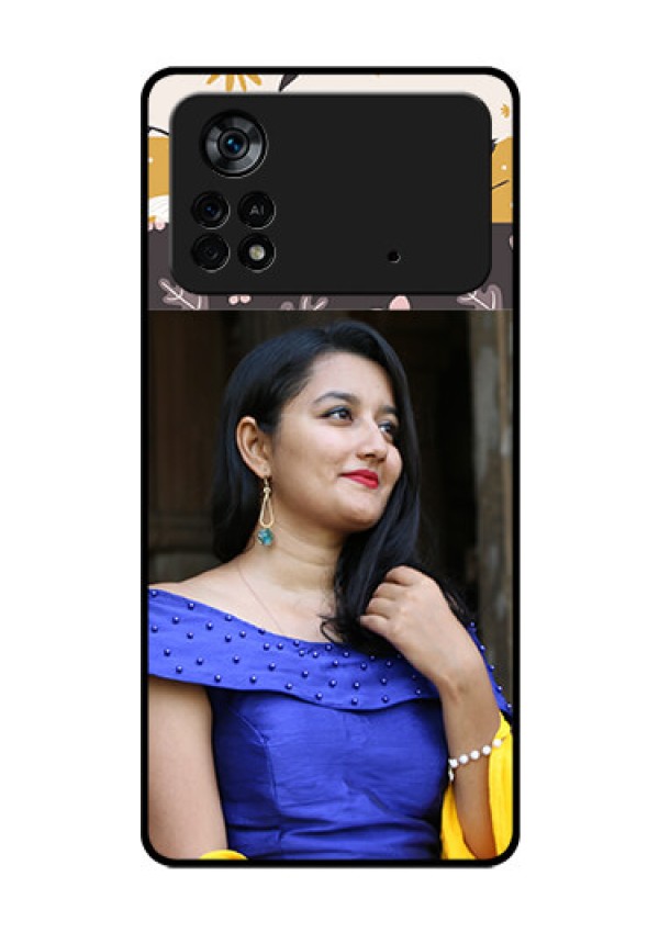 Poco X4 Pro 5G Custom Glass Phone Case - Stylish Floral Design