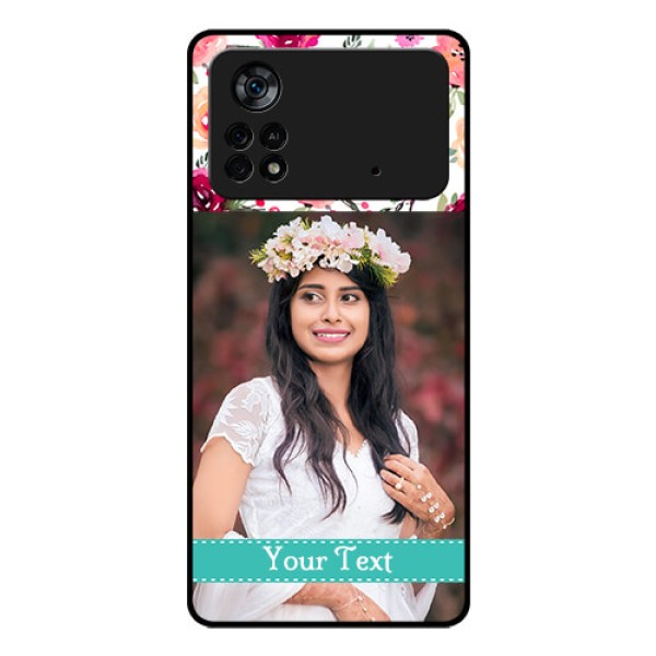 Poco X4 Pro 5G Custom Glass Phone Case - Watercolor Floral Design