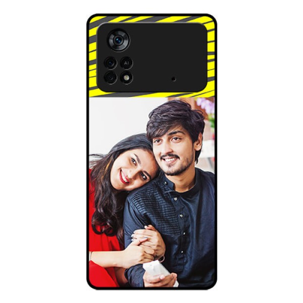Poco X4 Pro 5G Photo Printing on Glass Case - Yellow Abstract Design