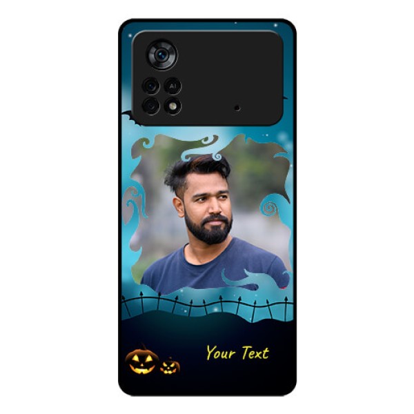 Poco X4 Pro 5G Custom Glass Phone Case - Halloween frame design