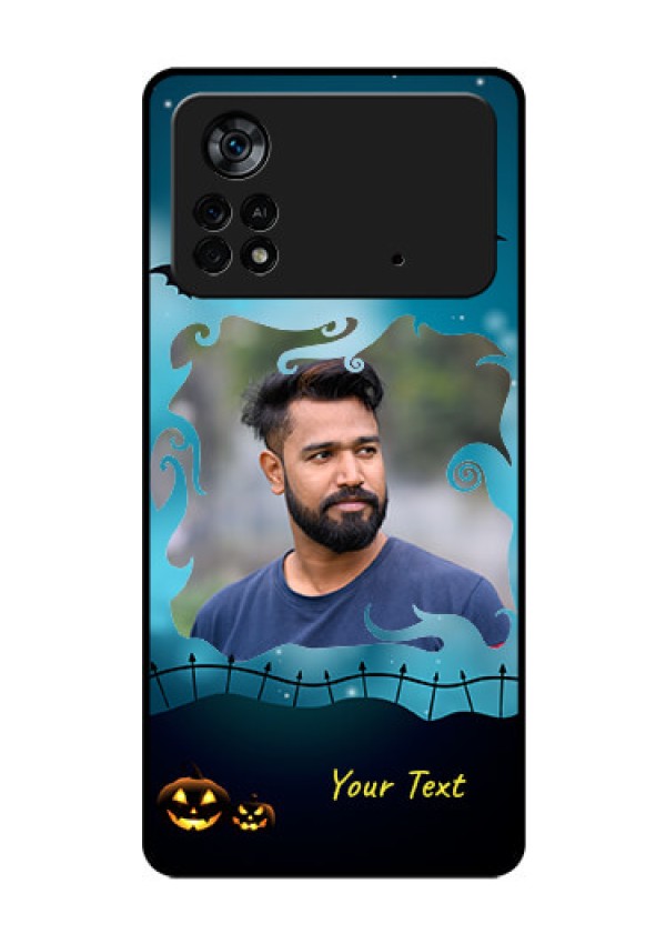 Poco X4 Pro 5G Custom Glass Phone Case - Halloween frame design