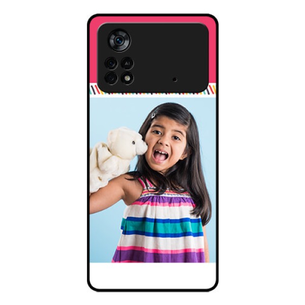 Poco X4 Pro 5G Personalized Glass Phone Case - Line art design