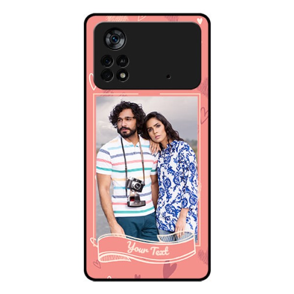 Poco X4 Pro 5G Custom Glass Phone Case - Love doodle art Design