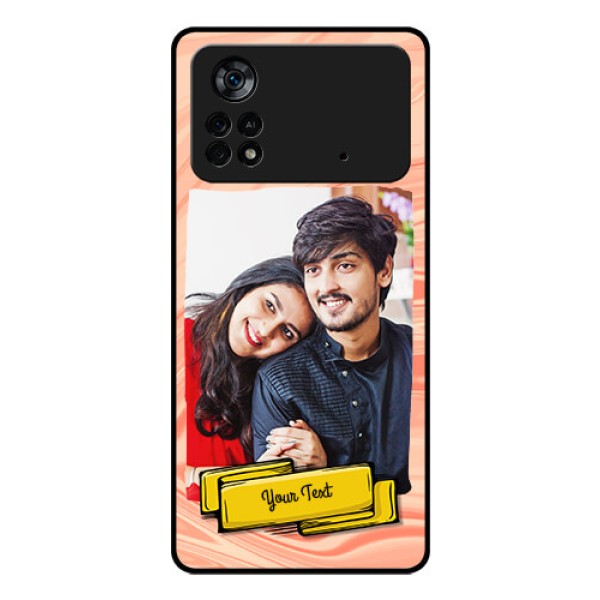Poco X4 Pro 5G Personalized Glass Phone Case - Marble Texture Design