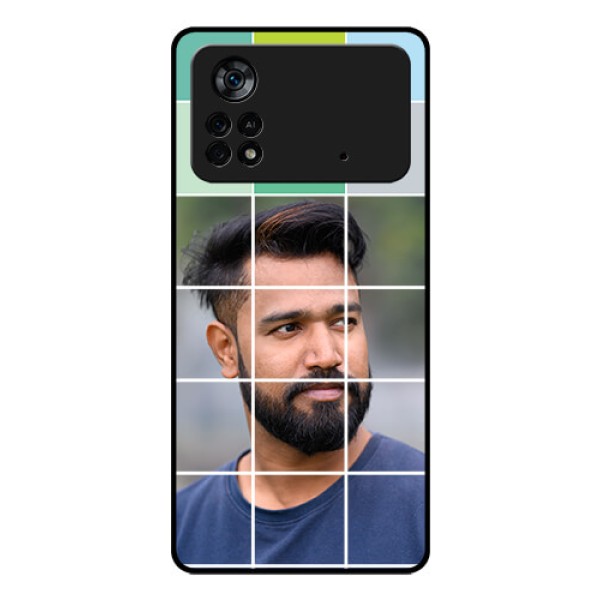 Poco X4 Pro 5G Photo Printing on Glass Case - with white box pattern