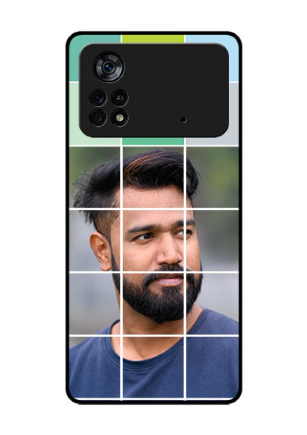 Poco X4 Pro 5G Photo Printing on Glass Case - with white box pattern